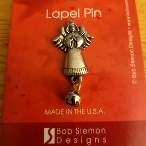 New Silver Angel Lapel Pin
